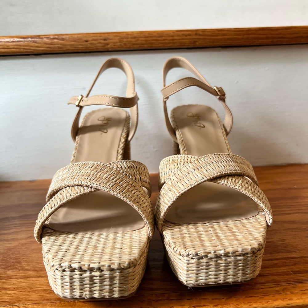 Y-Not Raffia Platform Sandals